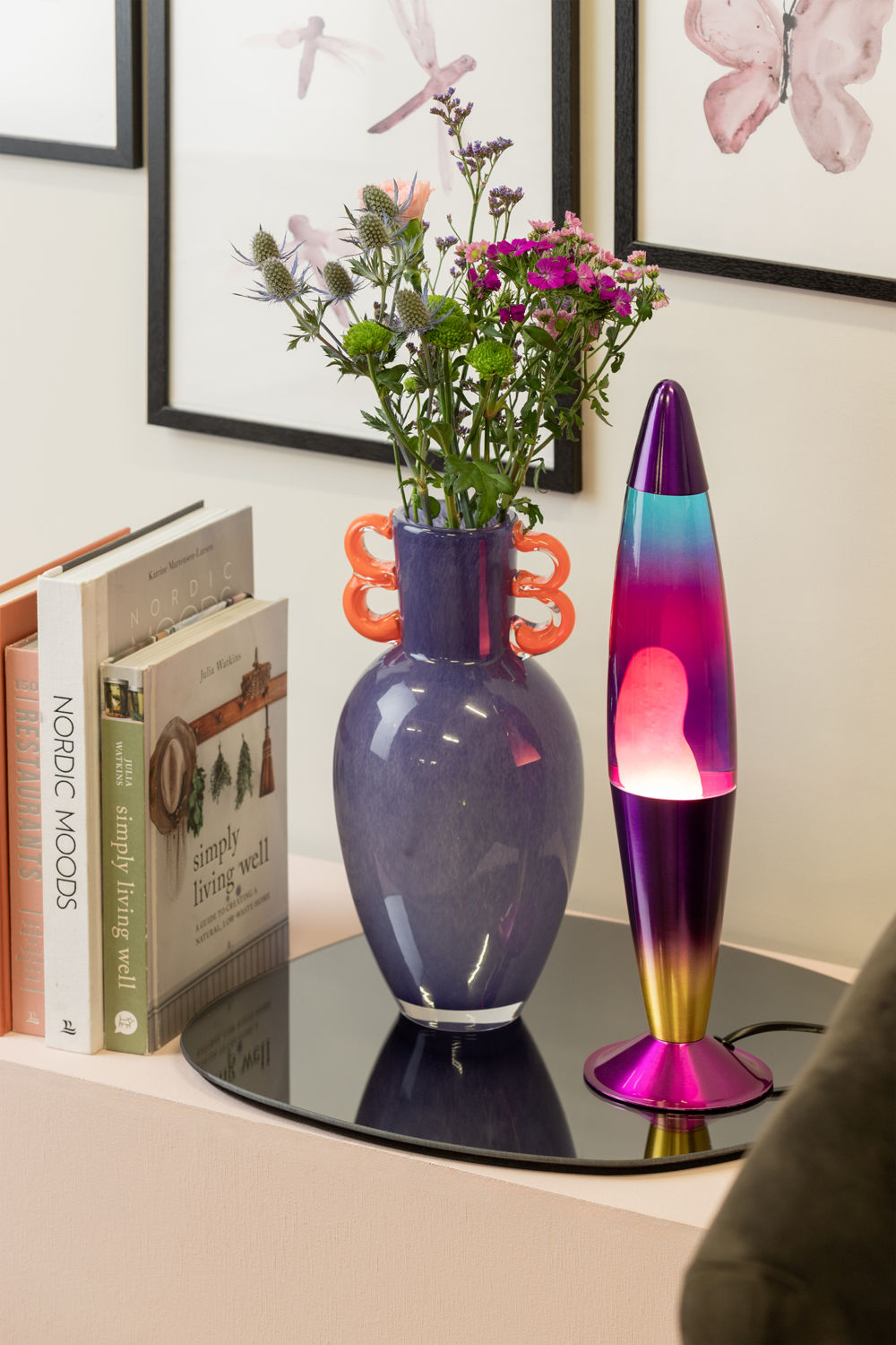 Leitmotiv Table lamp Rainbow Rocket Lava multi colour, purple