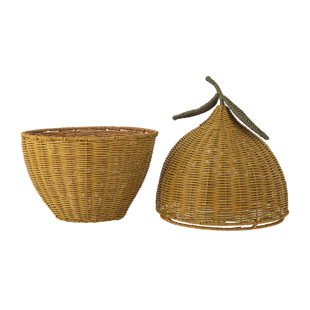 Bloomingville MINI Sage Kurv m/låg, Gul, Rattan
