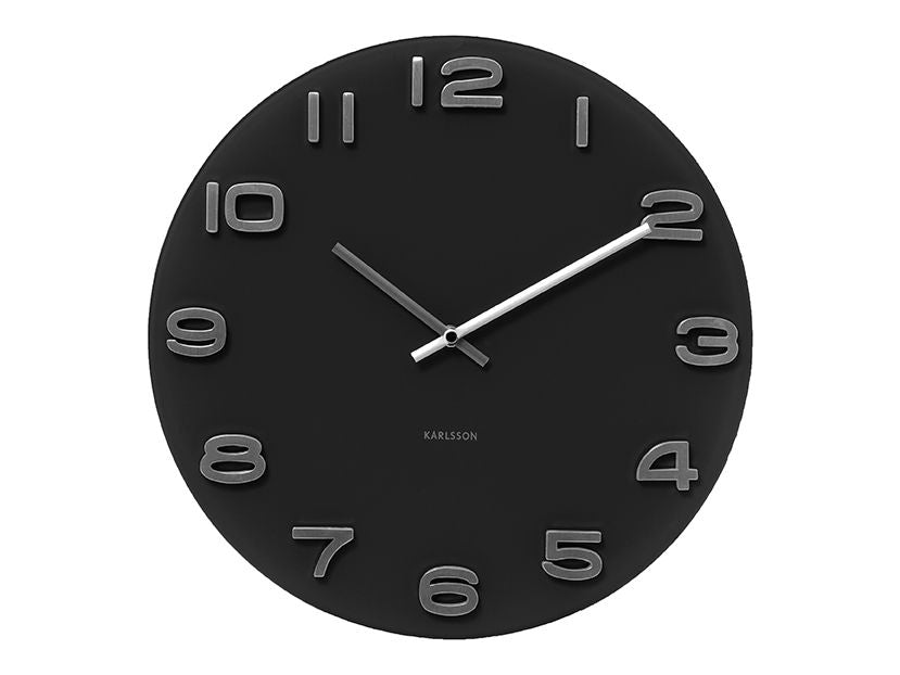 Karlsson Wall clock Vintage black round glass