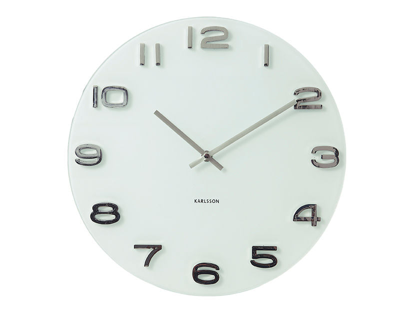 Karlsson Wall clock Vintage white round glass