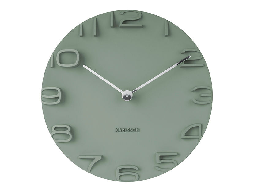 Karlsson Wall clock On The Edge jungle green, chrome hands