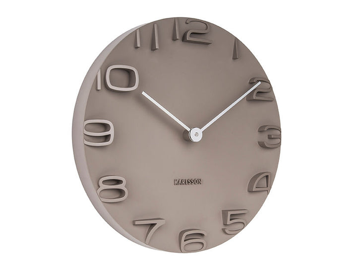 Karlsson Wall clock on the Edge warm grey w. chrome hands