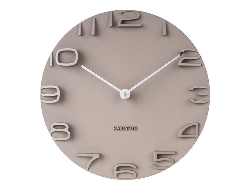 Karlsson Wall clock on the Edge warm grey w. chrome hands