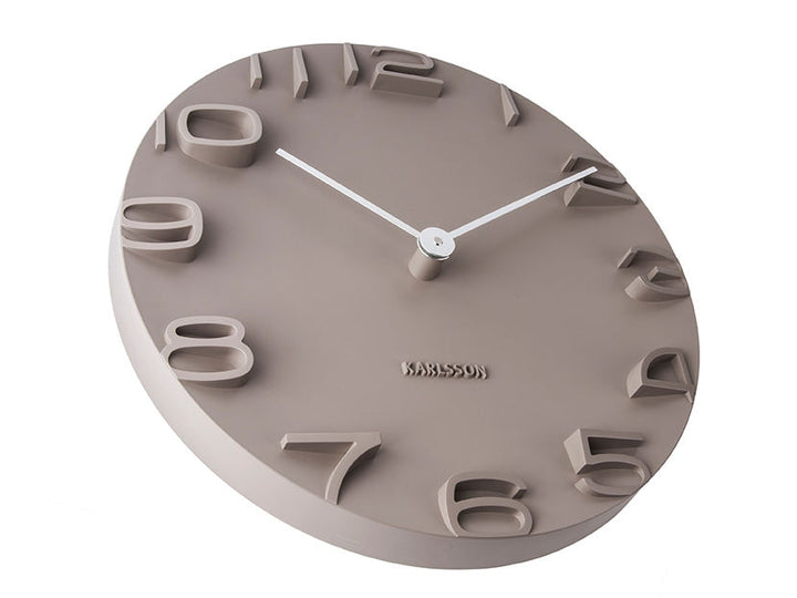 Karlsson Wall clock on the Edge warm grey w. chrome hands