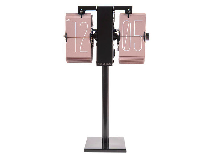 Karlsson Flip clock No Case Mini faded pink, black stand