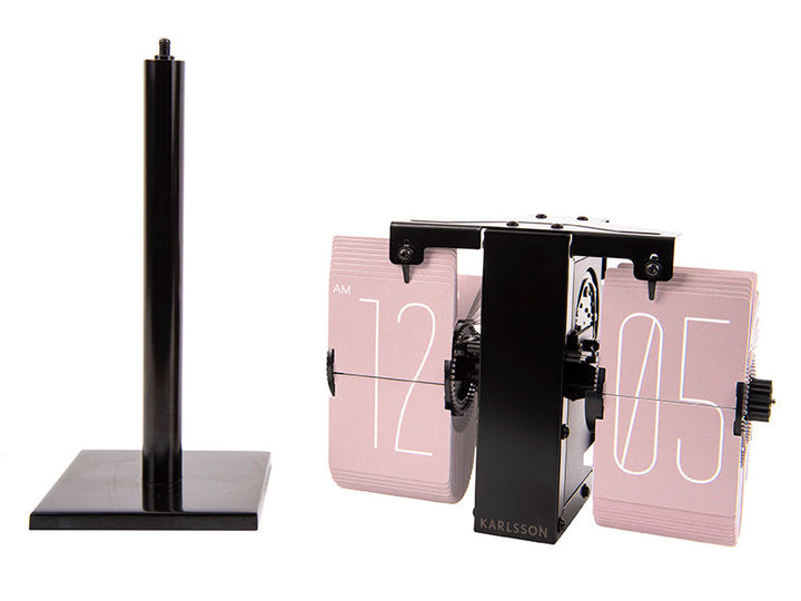 Karlsson Flip clock No Case Mini faded pink, black stand