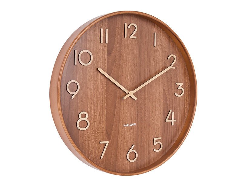 Karlsson Wall clock Pure large dark basswood - Aunór