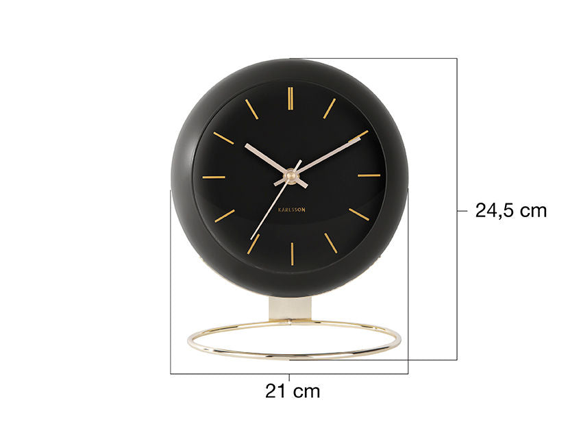 Karlsson Table clock Globe black, Des. Armando Breeveld