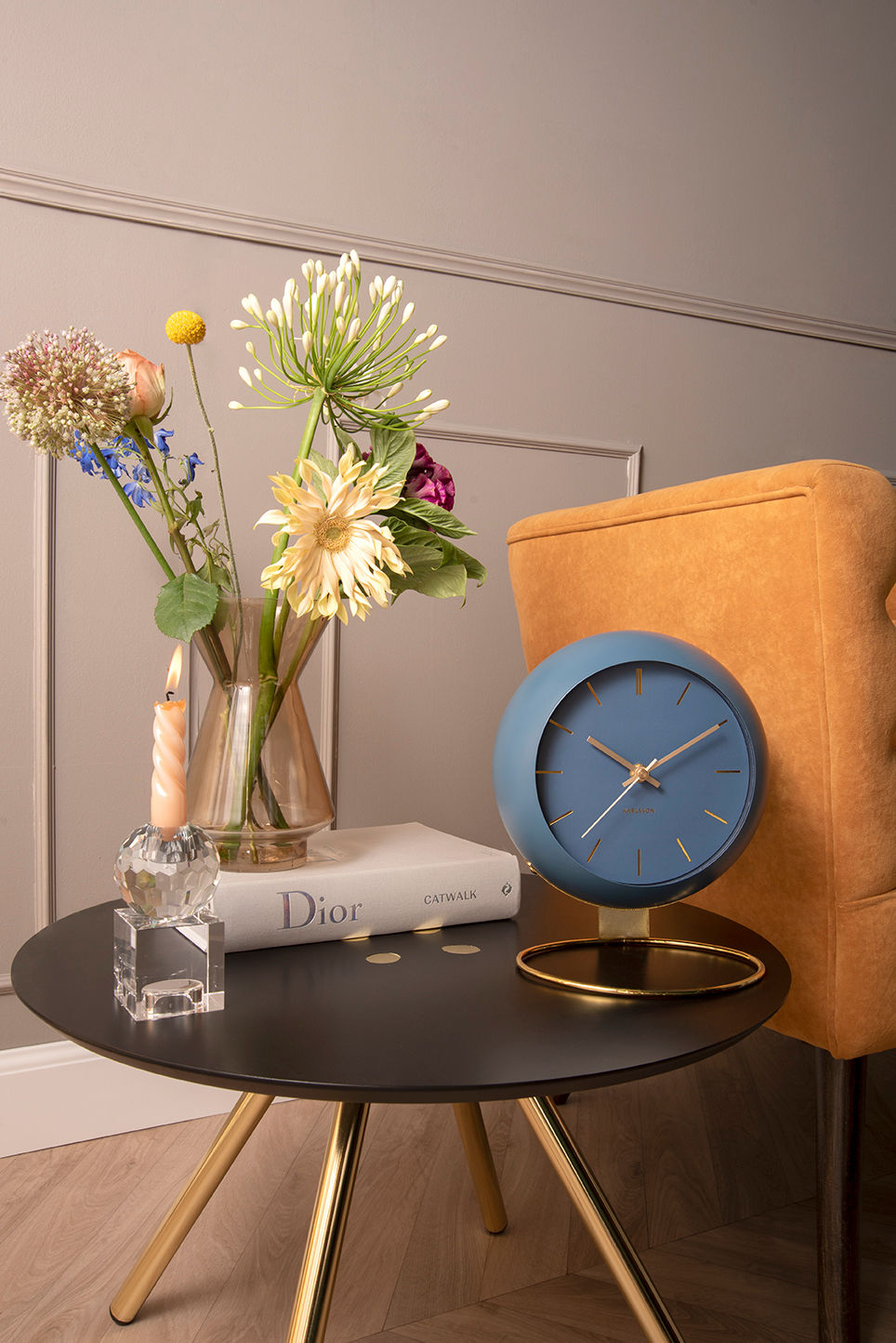 Karlsson Table clock Globe dark blue, Des. Armando Breeveld