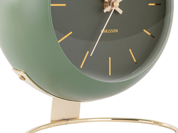 Karlsson Table clock Globe moss green, Des.Armando Breeveld