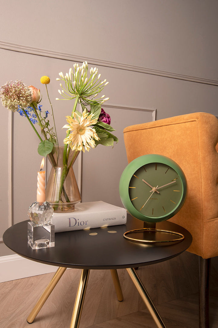 Karlsson Table clock Globe moss green, Des.Armando Breeveld