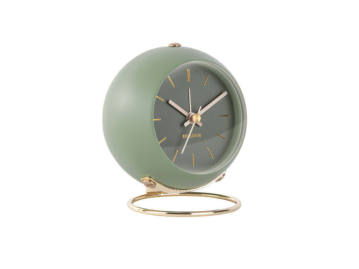 Karlsson Alarm clock Globe moss green, Des.Armando Breeveld