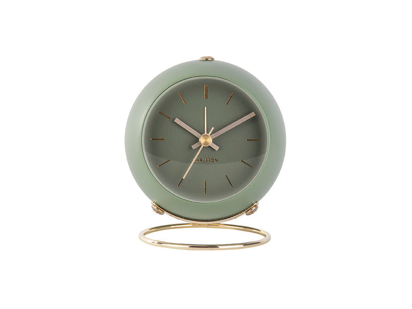 Karlsson Alarm clock Globe moss green, Des.Armando Breeveld