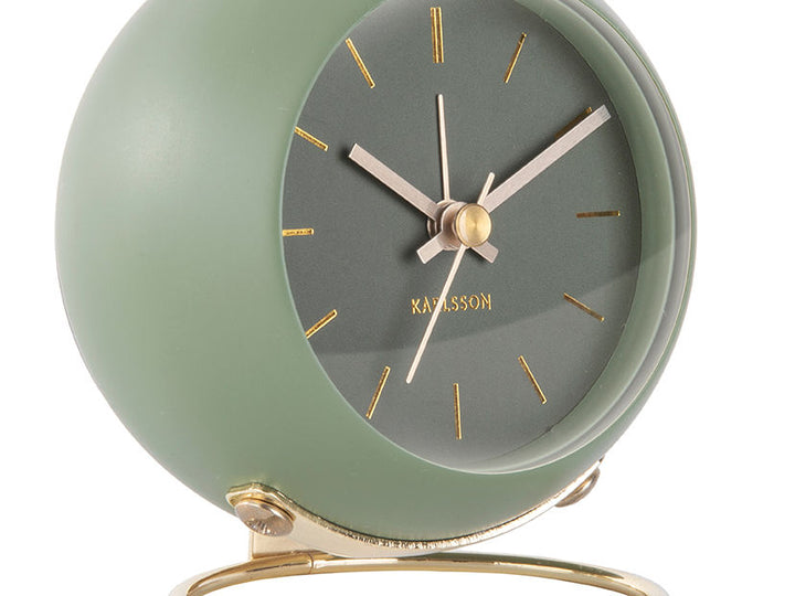 Karlsson Alarm clock Globe moss green, Des.Armando Breeveld