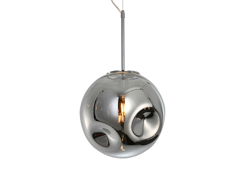 Leitmotiv Pendant Lamp Blown glass round chrome
