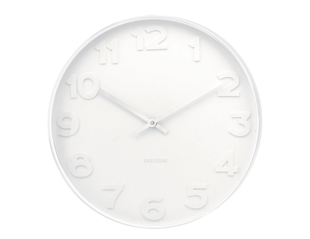 Karlsson Wall clock Mr. White numbers large, white case