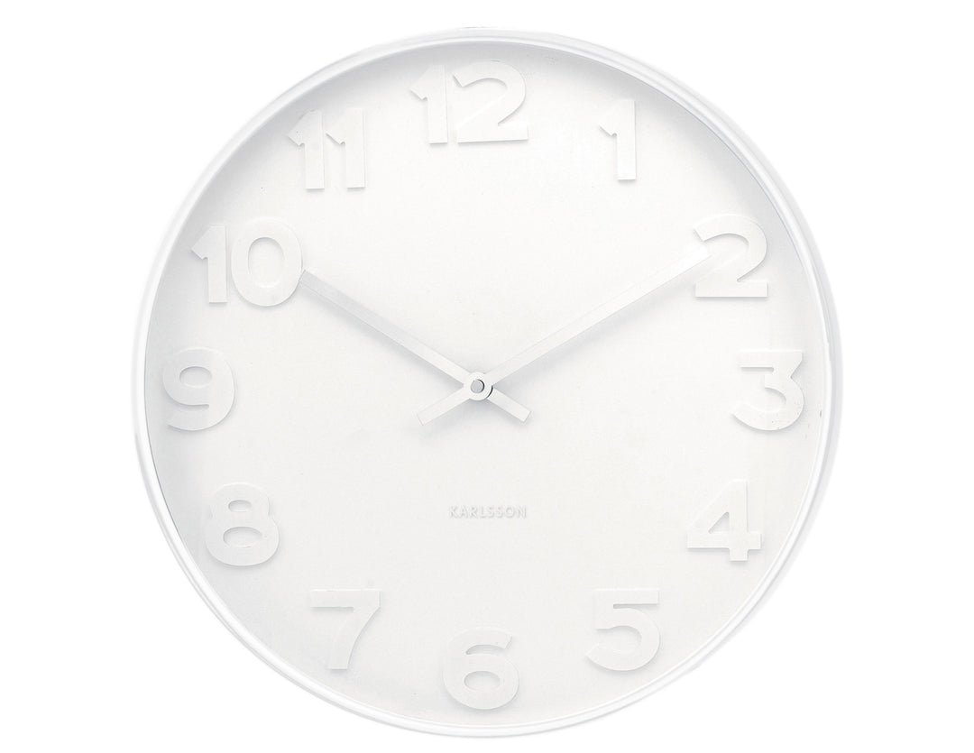 Karlsson Wall clock Mr. White numbers, white case