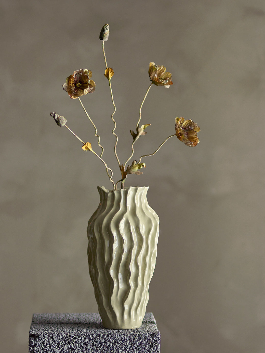 Bloomingville Valeria Vase, Grå, Stentøj