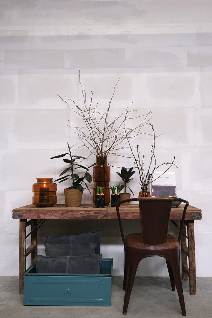 Trademark Living LIVING spisebordsstol - rust med læder