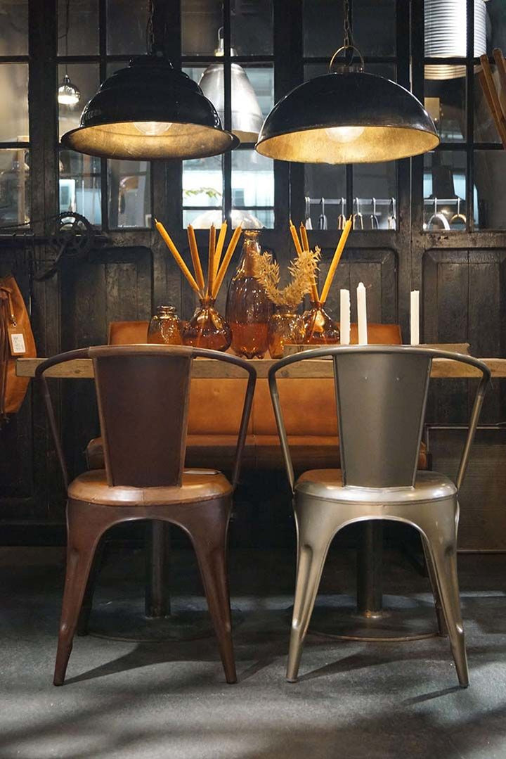 Trademark Living LIVING spisebordsstol - rust med læder