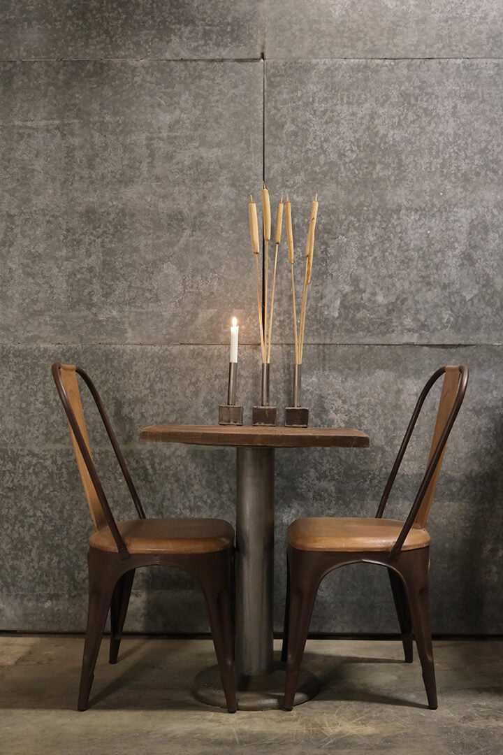 Trademark Living LIVING spisebordsstol med høj ryg - rust med læder