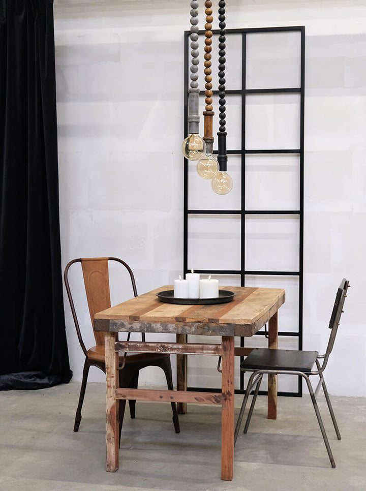 Trademark Living LIVING spisebordsstol med høj ryg - rust med læder