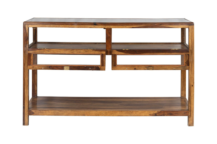 Trademark Living Smuk butiksdisk med glasmontre