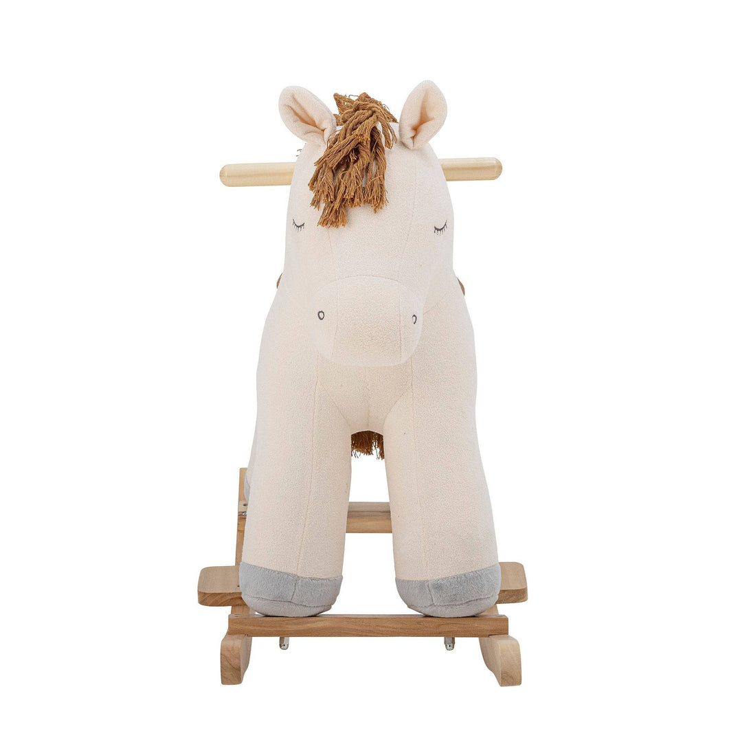 Bloomingville MINI Merlen Gyngehest, Hest, Hvid, Polyester