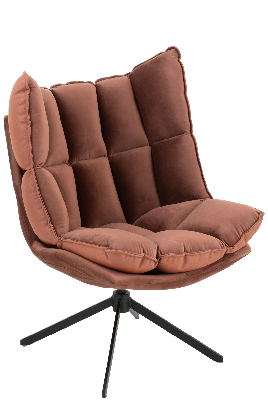 J-Line by Jolipa CHAIR RELAX CUSHION ON FRAME TEXTILE/METAL RUST BROWN