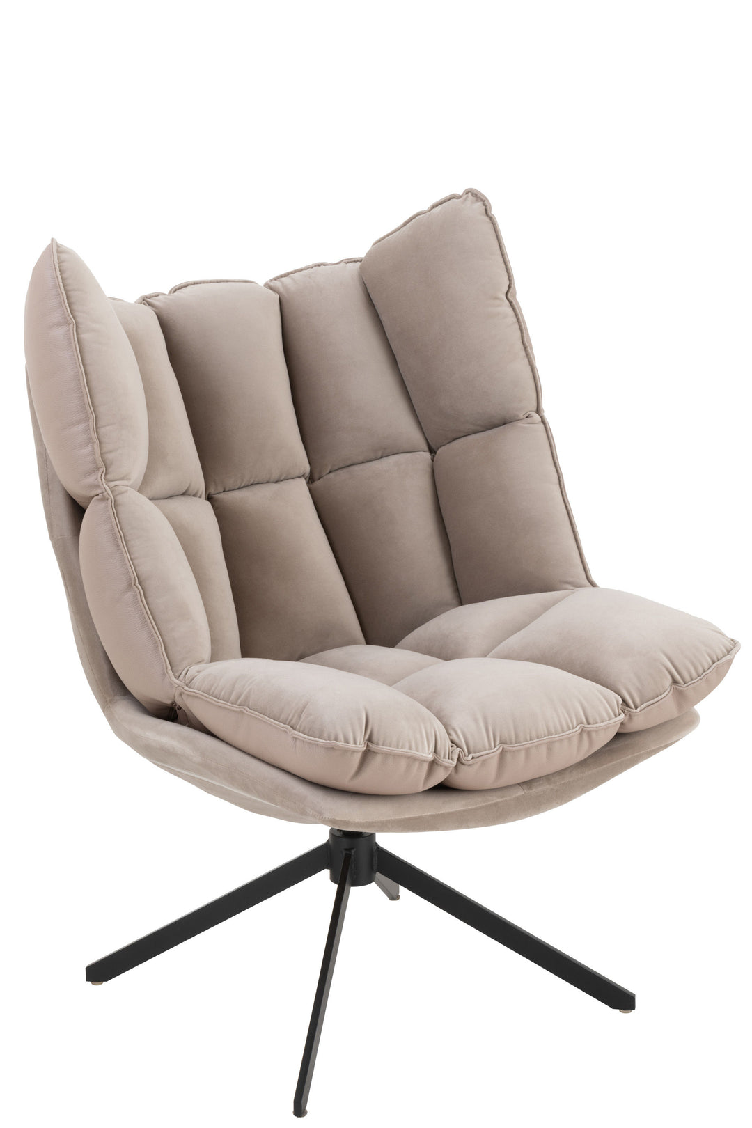 J-Line by Jolipa CHAIR RELAX CUSHION ON FRAME TEXTILE/METAL EXTRA LIGHT GREY