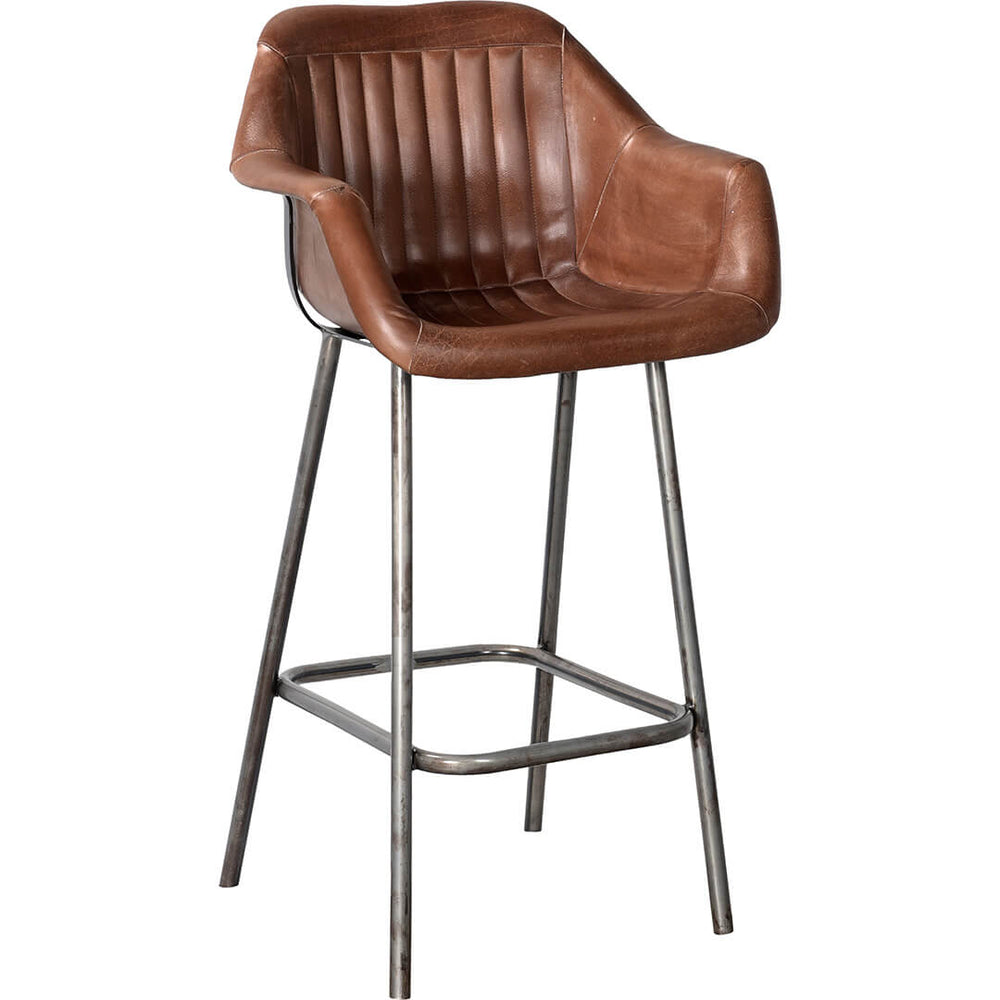 Trademark Living Icon læder barstol med armlæn
