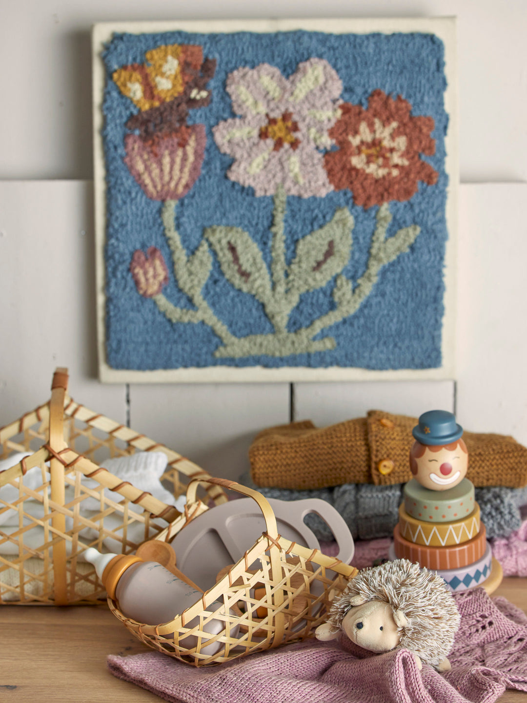 Bloomingville MINI Sallie Vægdekoration, Blå, Bomuld