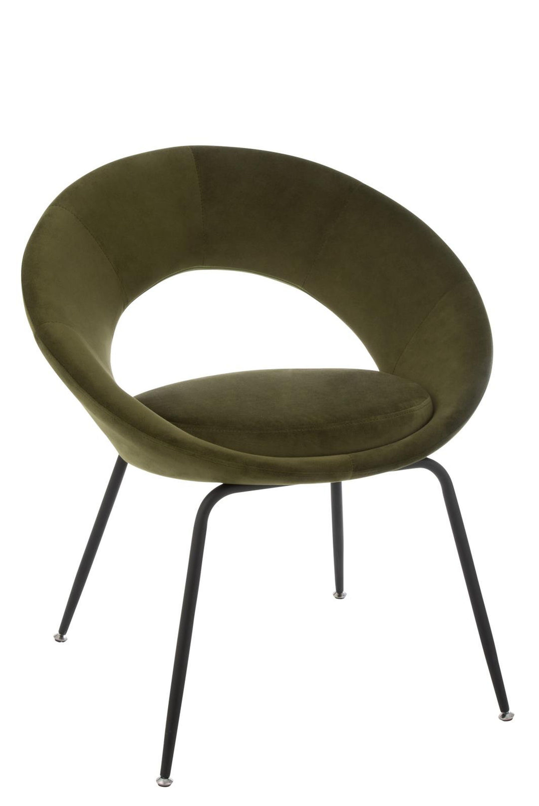 J-Line by Jolipa CHAIR ROUND MET HOLE METAL/TEXTILE GREEN