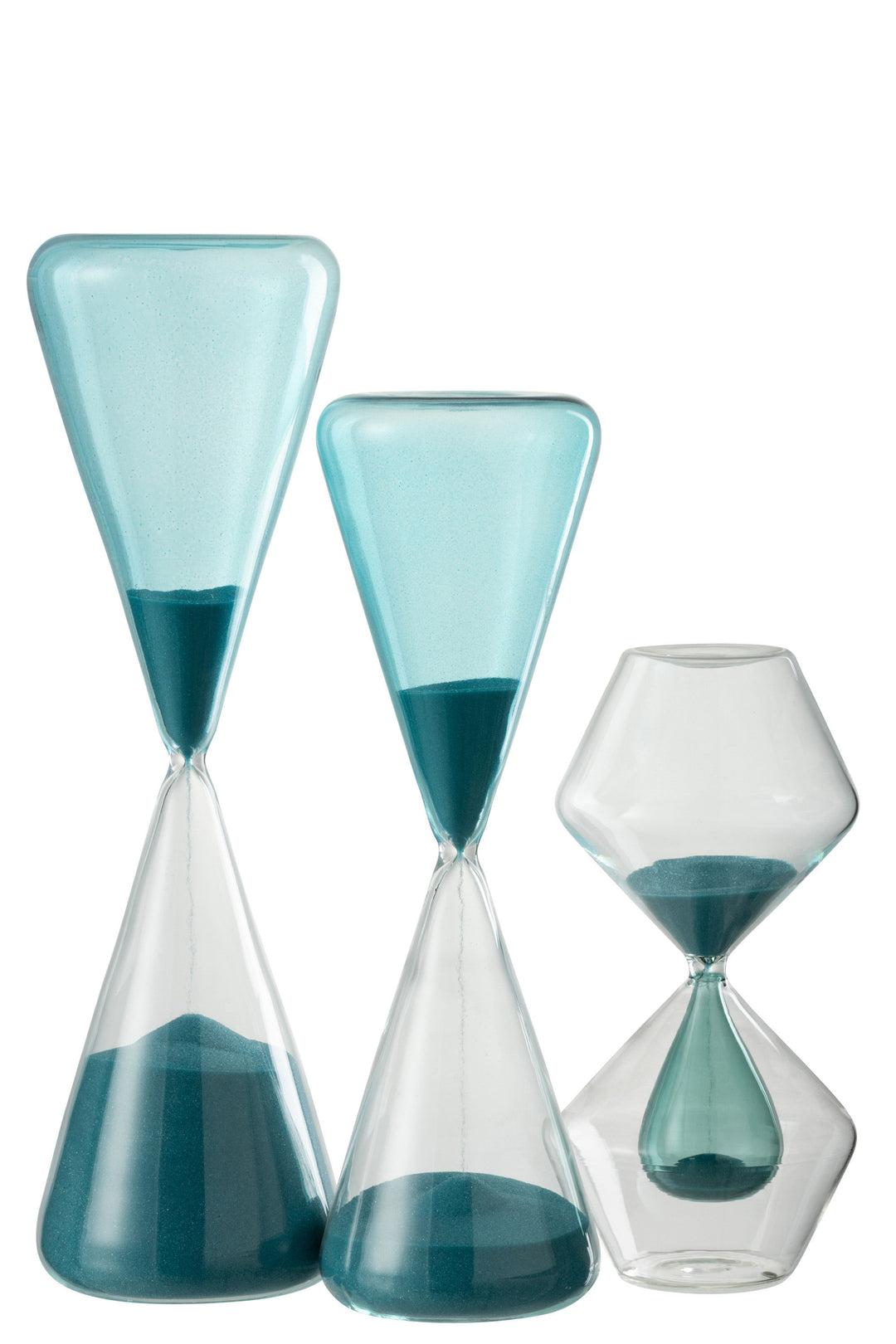 J-Line by Jolipa HOURGLASS GLASS BLUE LARGE