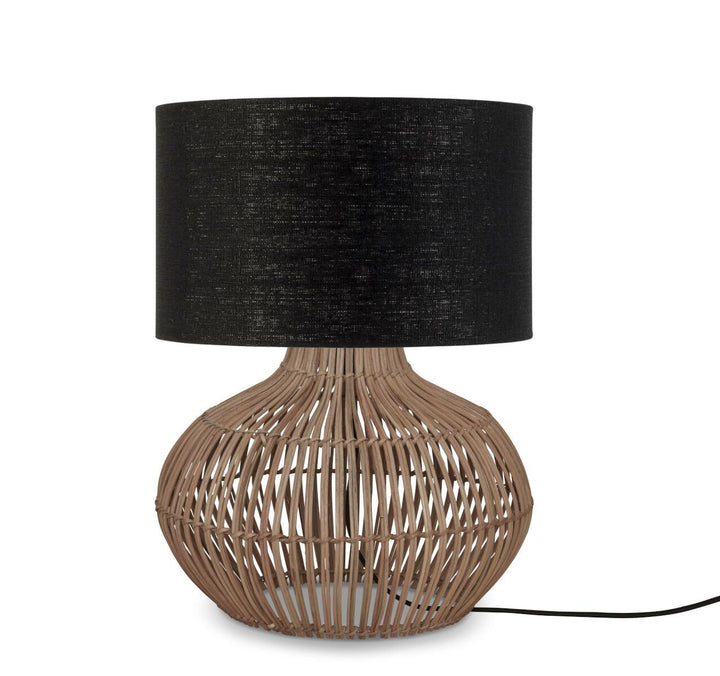 Good & Mojo Bordlampe - Kalahari S Rattan H48 cm Sort - Aunór