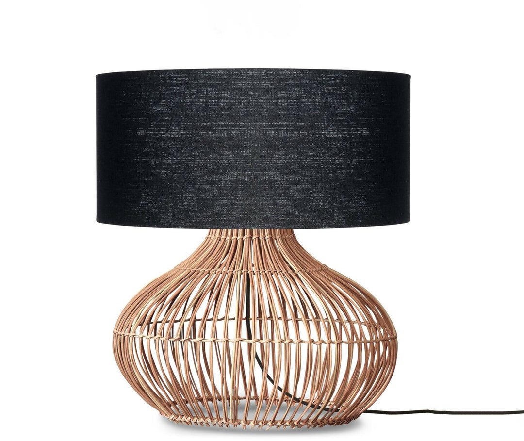 Good & Mojo Bordlampe - Kalahari L Rattan H65cm Sort - Aunór