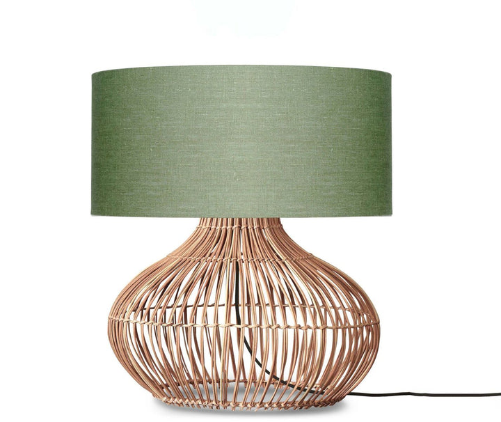 Good & Mojo Bordlampe - Kalahari L Rattan H65cm Grøn - Aunór