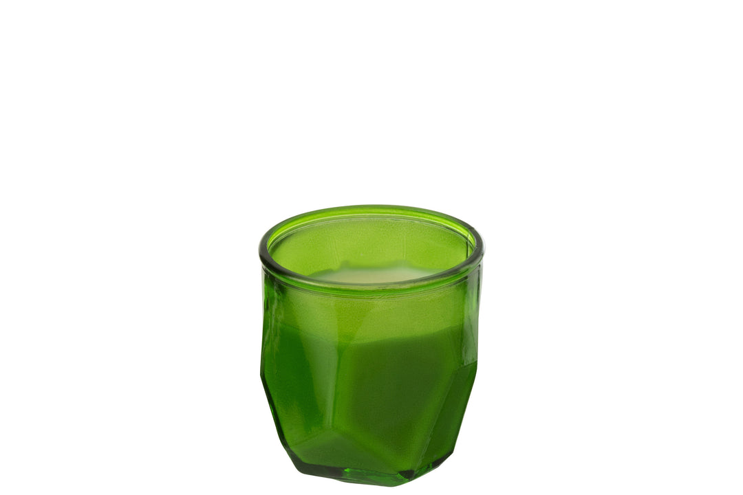 J-Line by Jolipa CANDLE ORIGAMI GLASS GREEN -