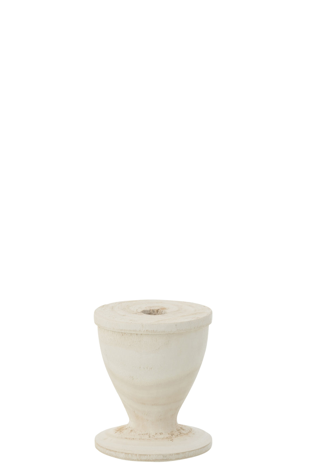J-Line by Jolipa CANDLE HOLDER WOOD WHITE SMALL