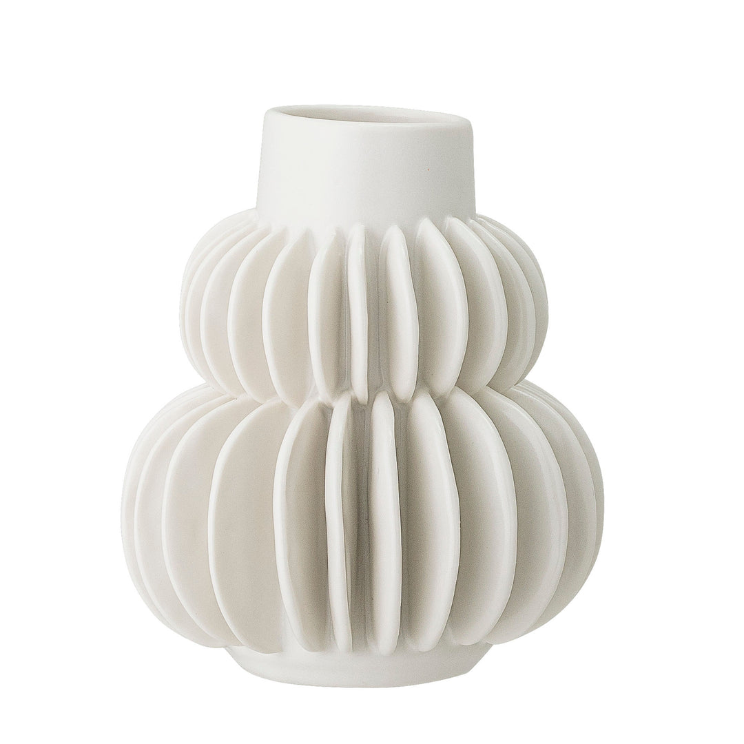Bloomingville Halfdan Vase, Hvid, Stentøj