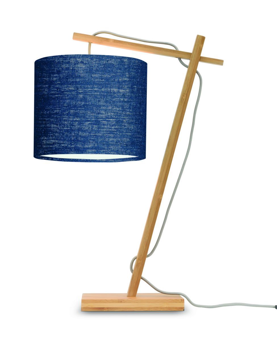 Good & Mojo Bordlampe Andes nat./skærm 1815 ecolin. bl.denim