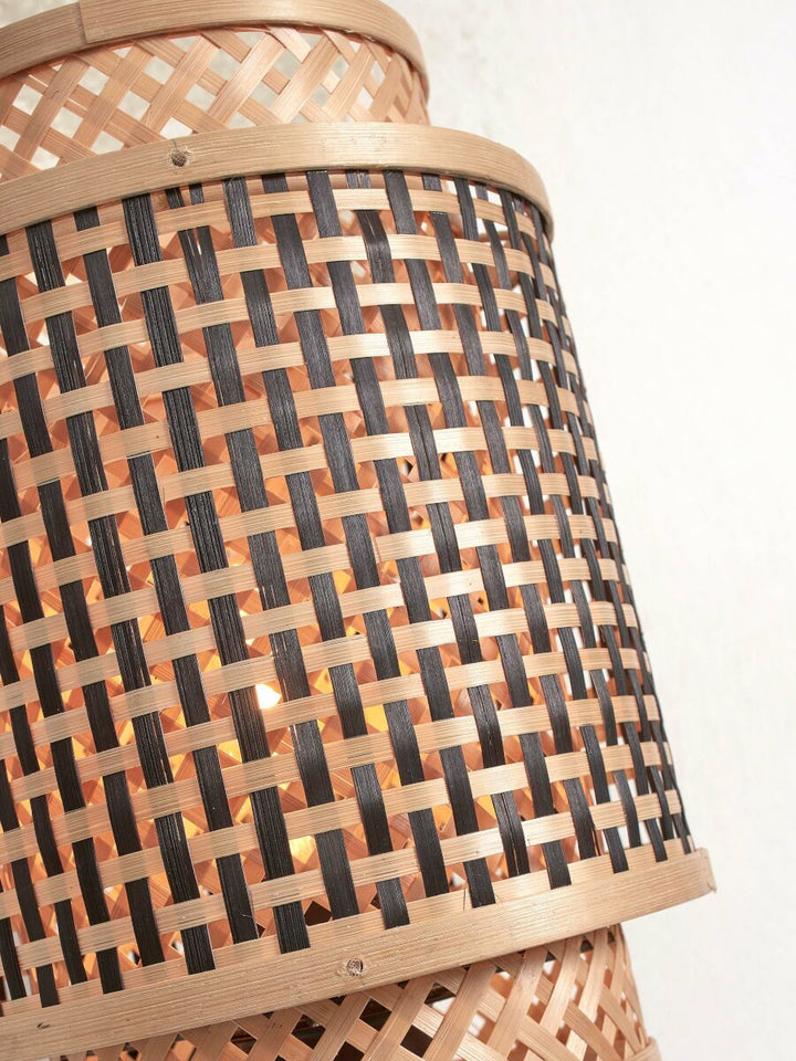 Good & Mojo Gulvlampe Bhutan bambus nat. h.135cm/skærm 18x25cm bl/nat.