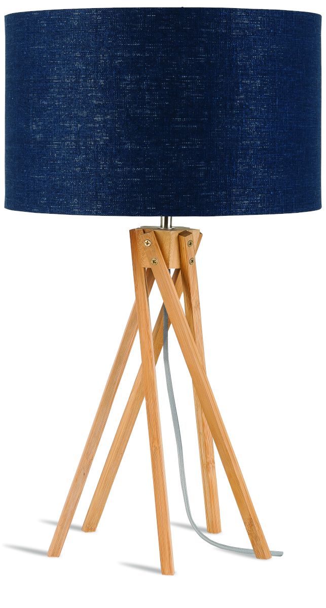 Good & Mojo Bordlampe - Bambus Kilimanjaro 3220, hør blå denim - Aunór