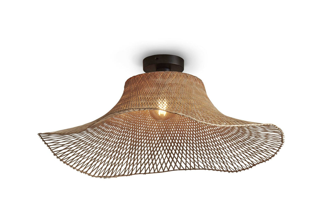 Good & Mojo Loftslampe Ibiza bambus bølget dia.65xh.20cm natur. L