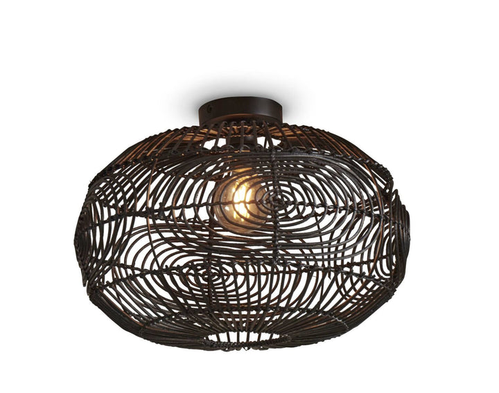 Good & Mojo Loftslampe Madeira rattan/ellipse dia.48xh.30cm. sort