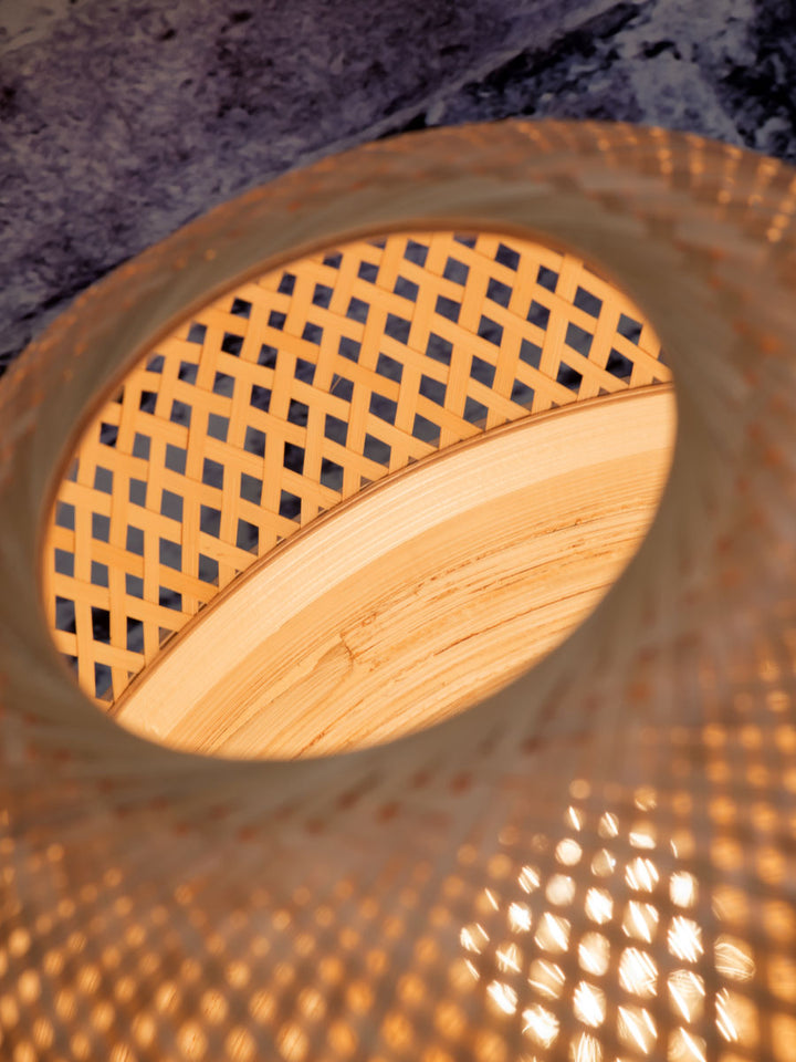 Good & Mojo Bordlampe bambus Mekong rund, L
