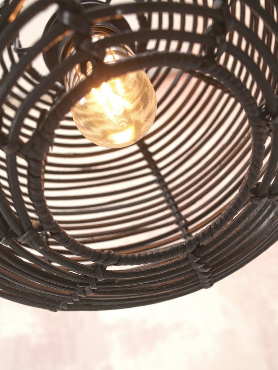 Good & Mojo Loftslampe Tanami rattan dia.25xh.20cm. sort