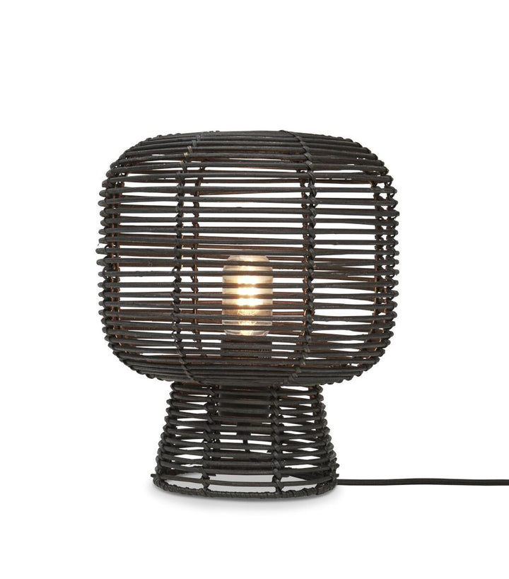 Good & Mojo Bordlampe Tanami rattan h.30xdia.27cm. sort