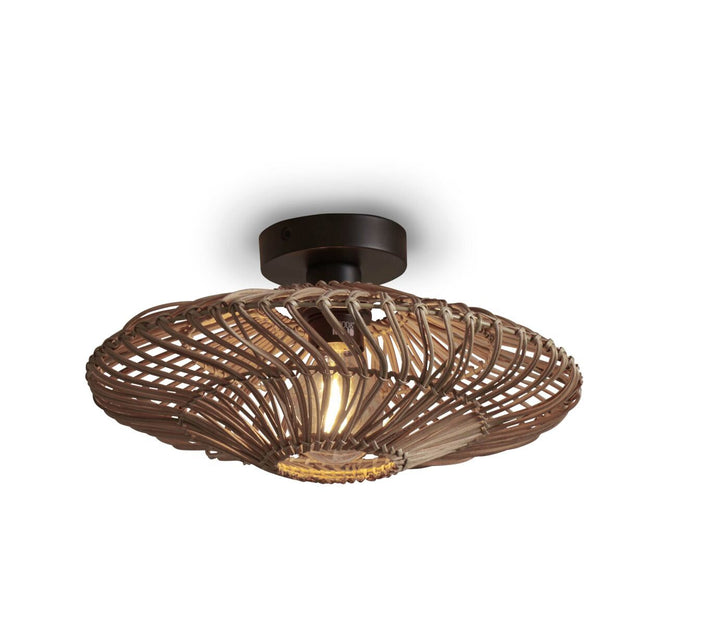 Good & Mojo Loftslampe Zanzibar S rattan/flad dia.40xh.12cm. natur