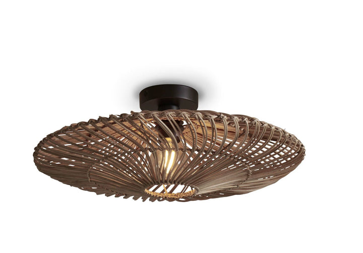 Good & Mojo Loftslampe Zanzibar L rattan/flad dia.55xh.14cm. natur